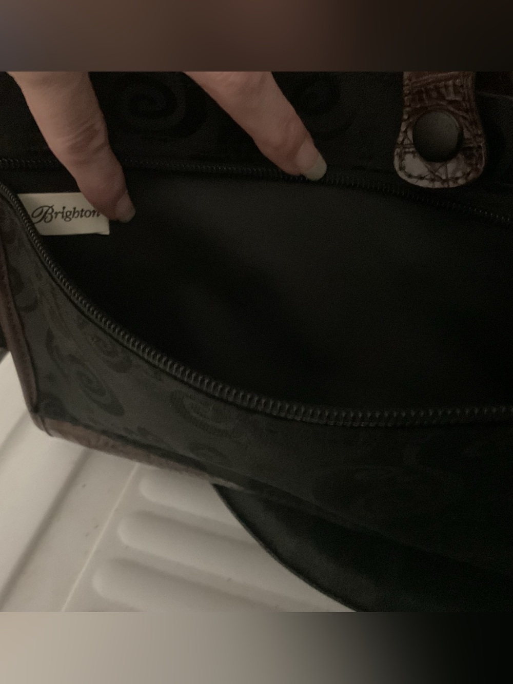 RARE Brighton Croc Embossed Travel Vanity Train Case Weekender COMPLETE - Picture 13 of 16